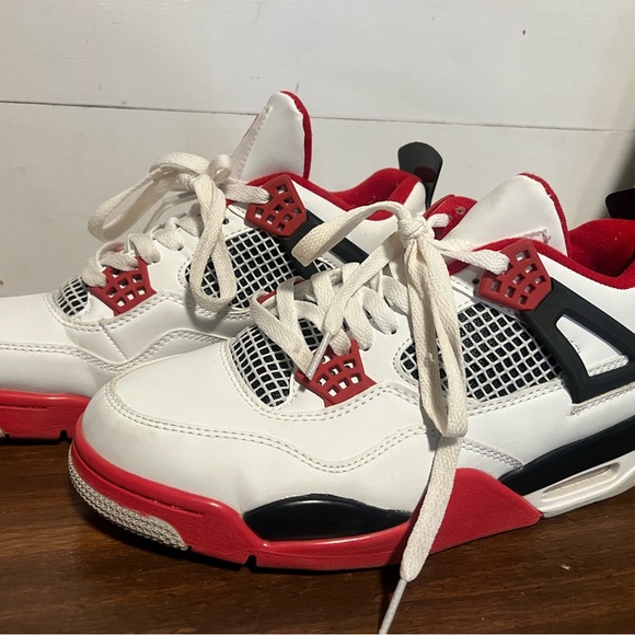 Jordan White and Red Athletic Shoes - Picture 1 of 4